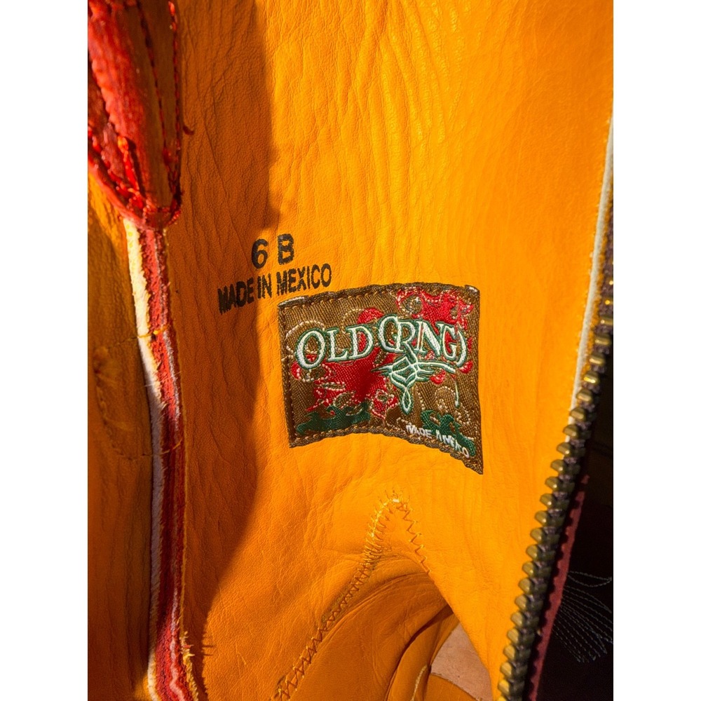 Old Gringo Cowboy Boots Womens 6B Red Leather Western Zip Distressed - Picture 8 of 10